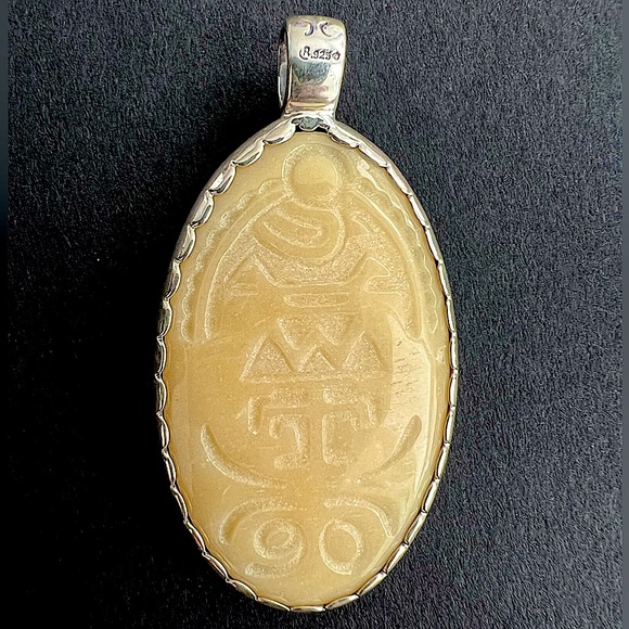 American West Sterling with Turquoise and Mother of Pearl Pendant - Picture 3 of 8